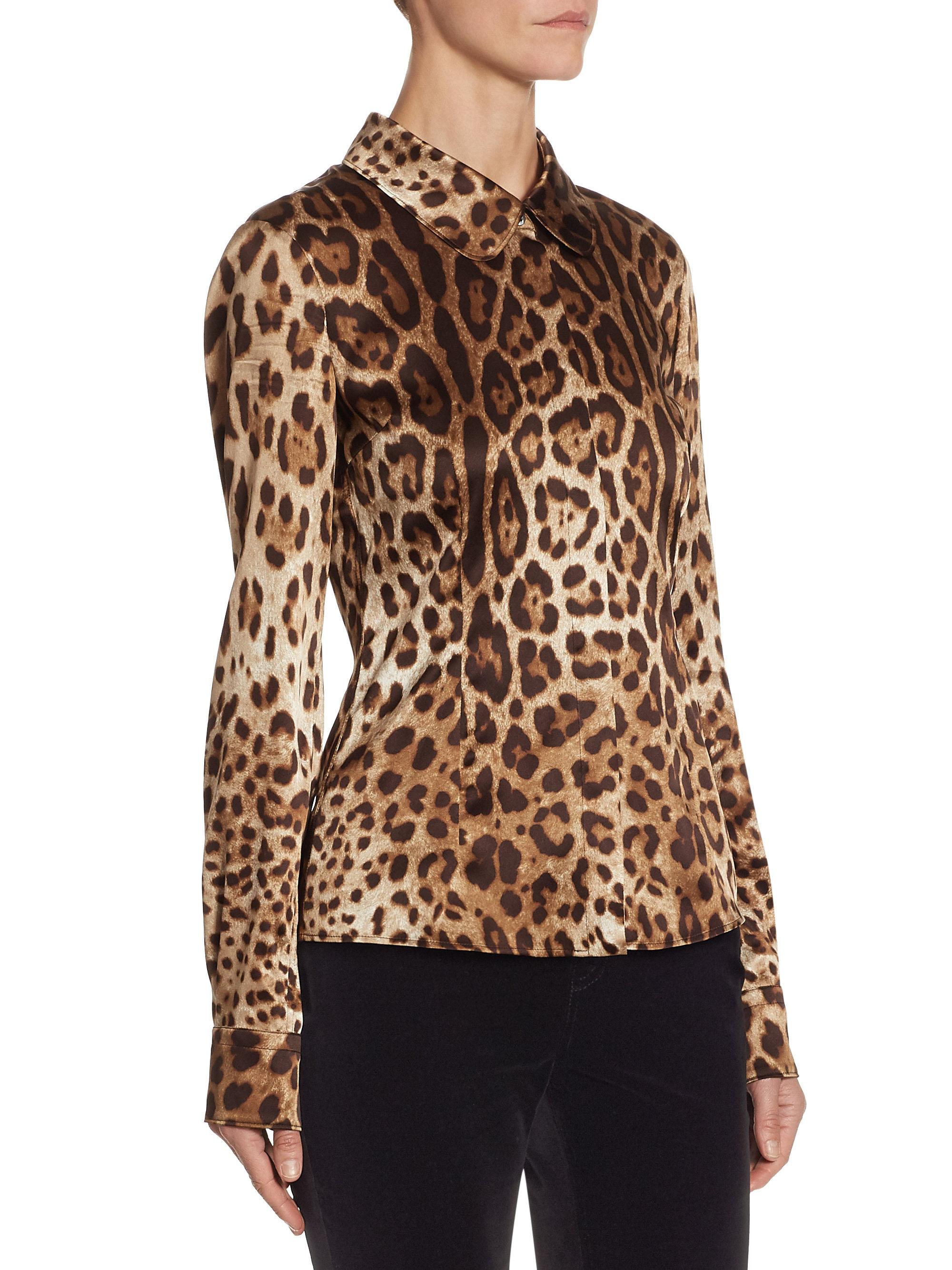 Dolce & Gabbana Leopard Print Blouse - Lyst
